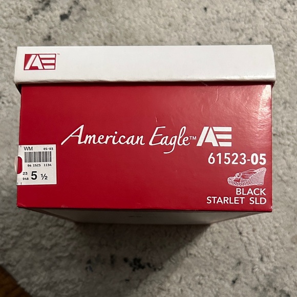 American Eagle Outfitters Black Striped Wedge SandalsSize 5 1/2 - Picture 7 of 7